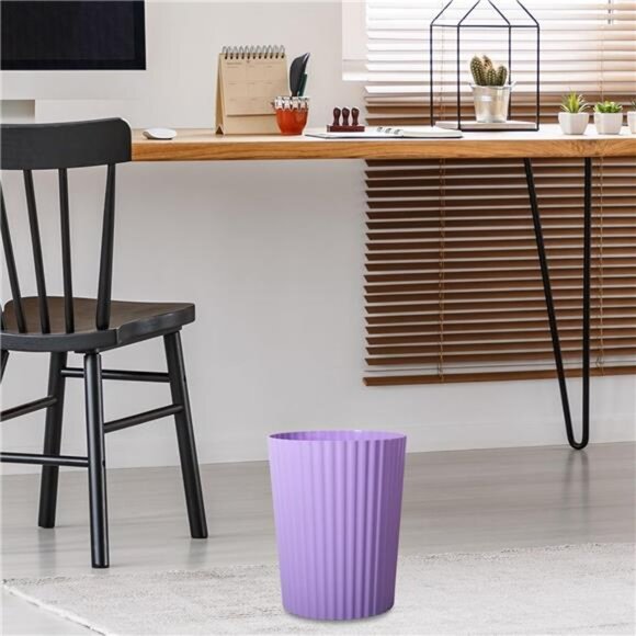 Small Trash Can Plastic Wastebasket Round Garbage Container Bin for Bathroom - Picture 2 of 7